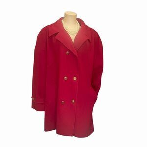 Timeless Elegance: Red Vintage Wool Double-Breasted Coat by Mackintosh